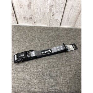 Alcott Gray Black Adventure Padded Reflective Pet Dog Collar Size XL 18"-28"